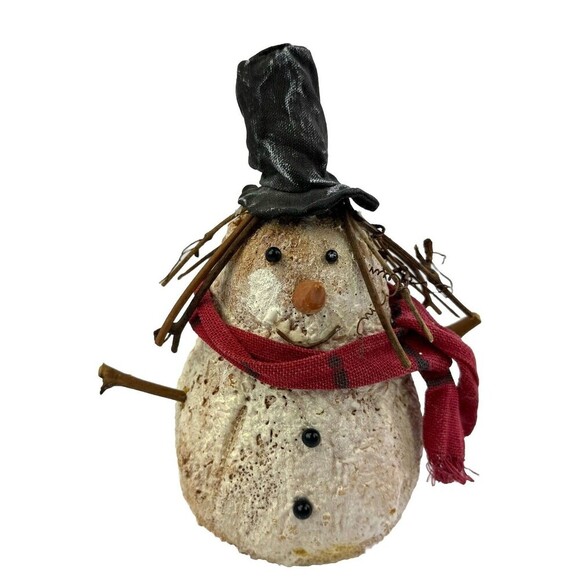 Vintage Homemade Snowman Decor Farmhouse Cottage Christmas - Picture 1 of 11